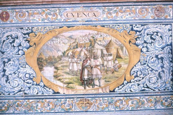 Tilework representing Cvenca, Plaza de Espana, Sevilla